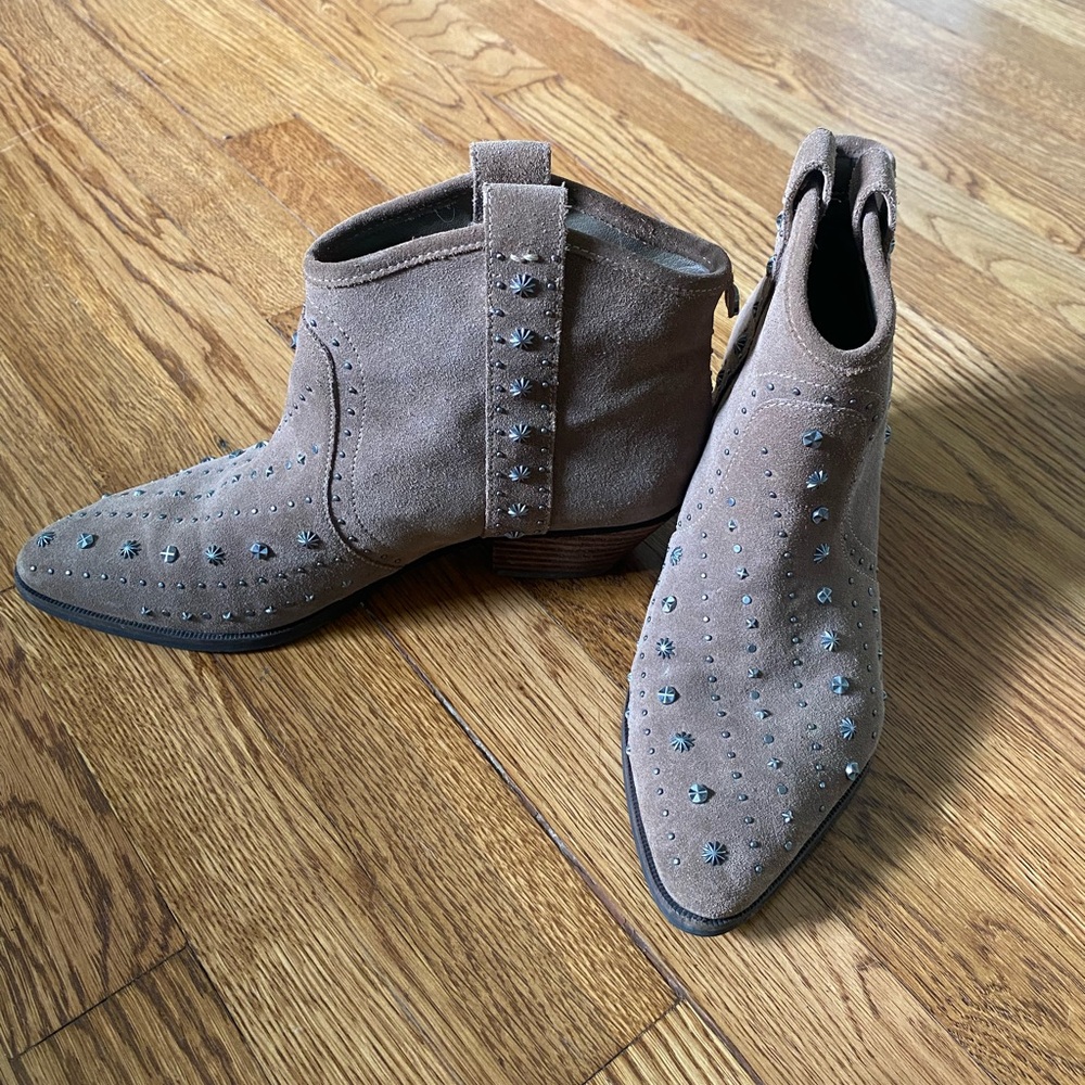 Sam Edelman Taupe Studded Ankle Booties